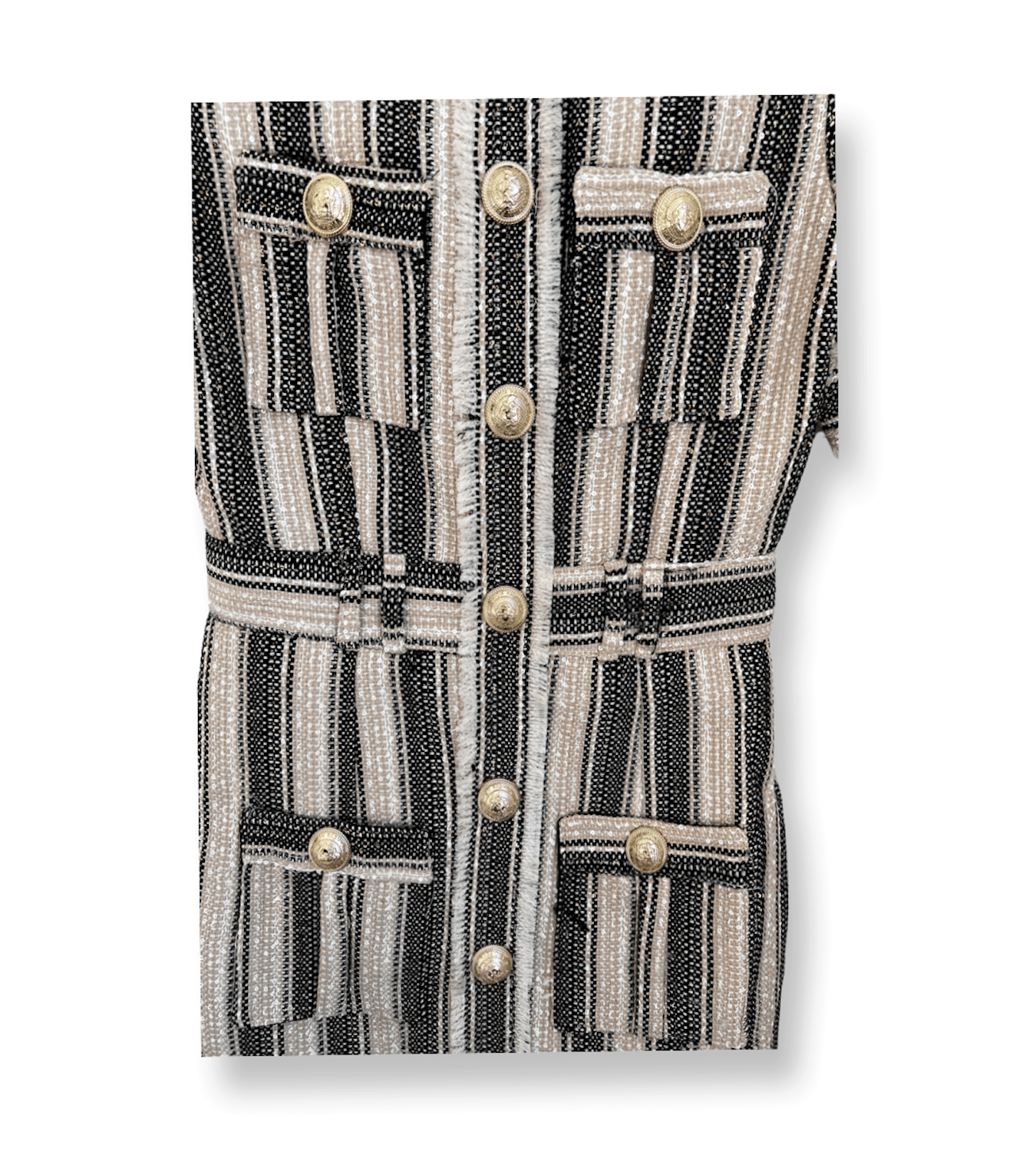 Striped Tweed Mini Dress - BTK COLLECTIONS