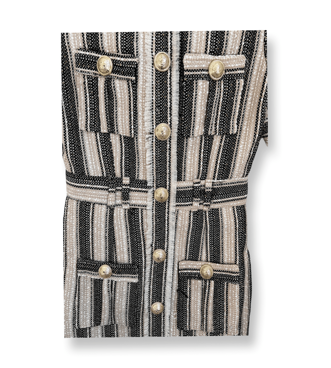 Striped Tweed Mini Dress - BTK COLLECTION