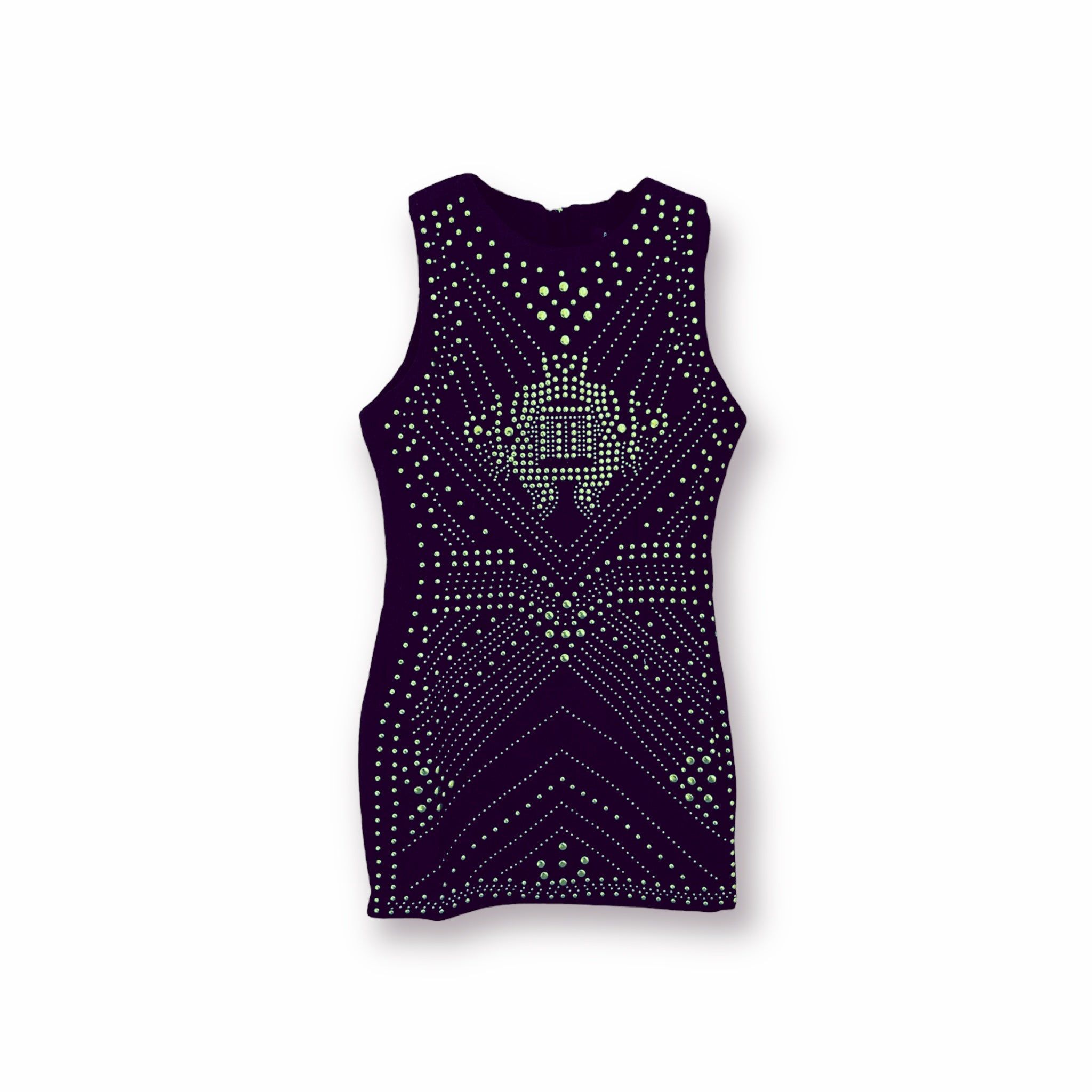 Stunning Studded Sleeveless Mini Dress - BTK COLLECTIONS