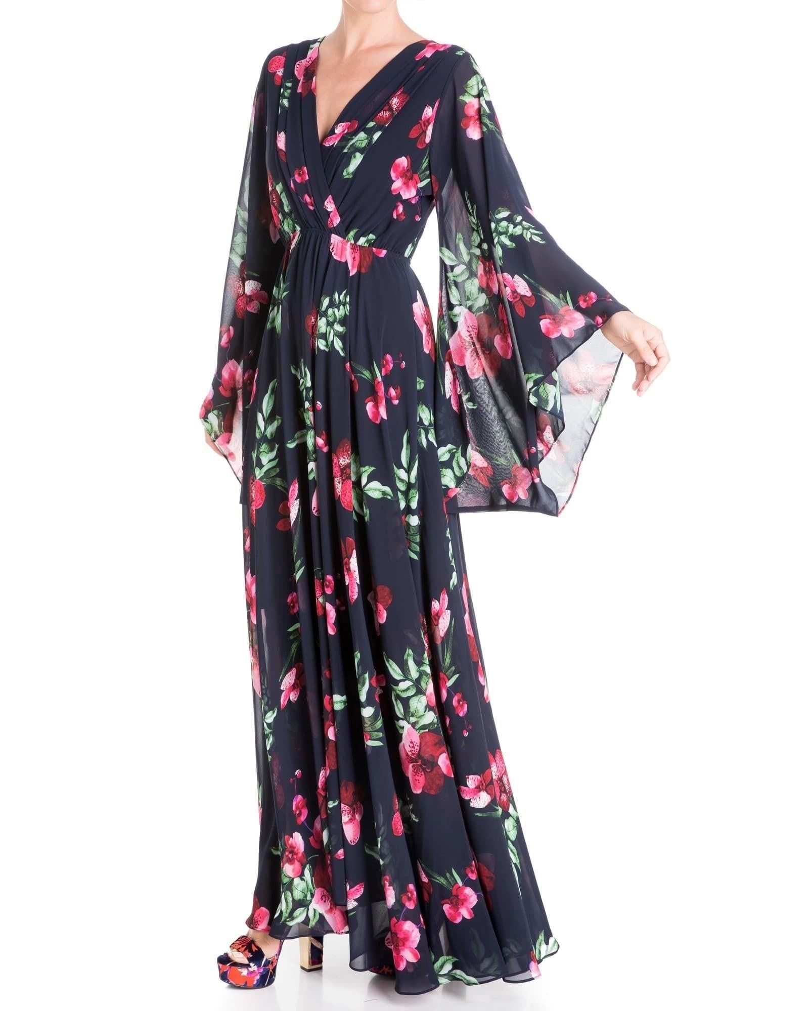 Sunset Maxi Dress - Navy Orchid - BTK COLLECTIONS