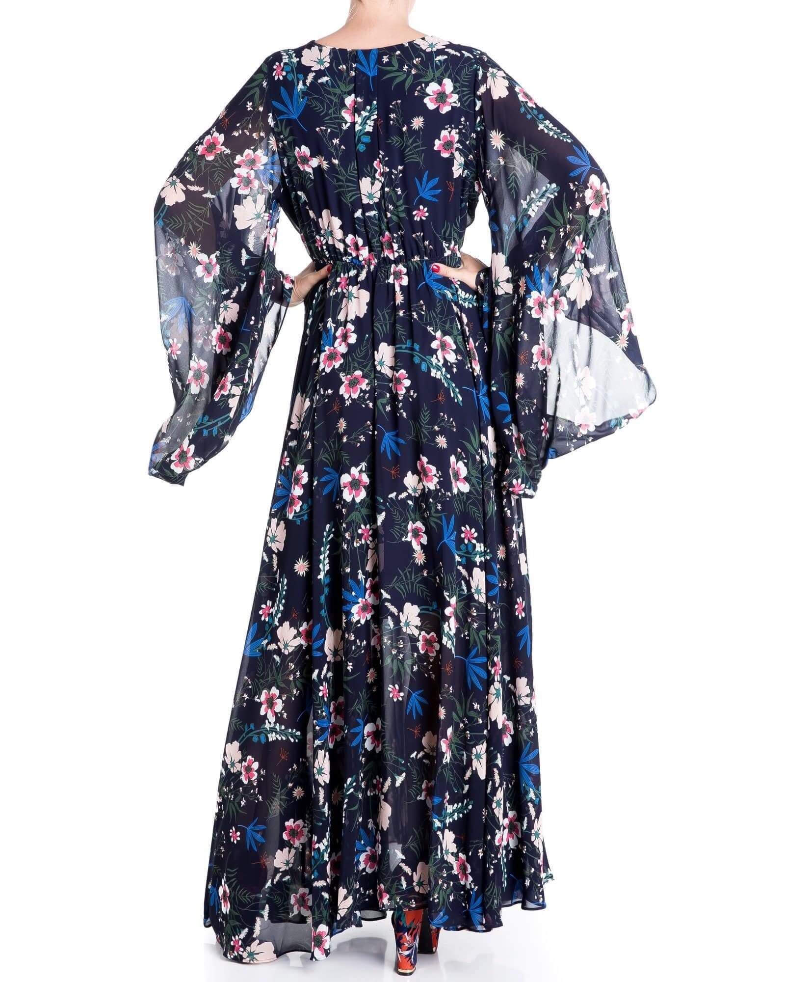 Sunset Maxi Dress - Wildflower Navy - BTK COLLECTIONS