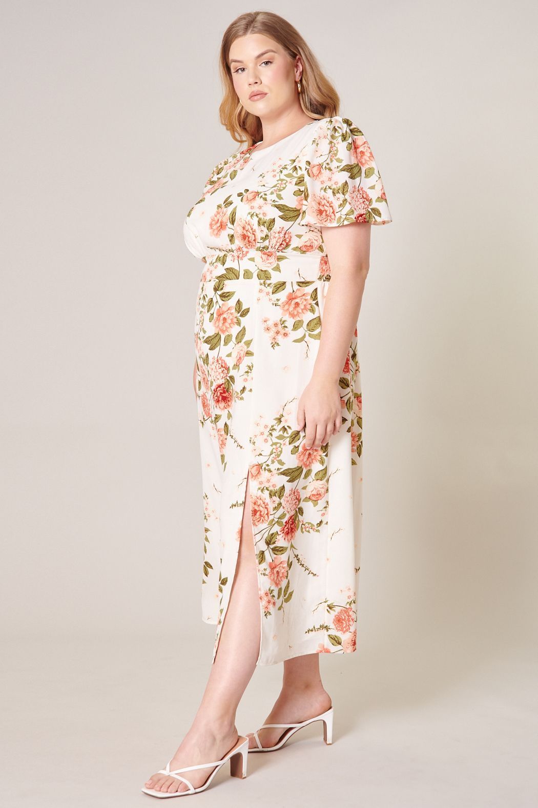 Sweet on You Bloom Midi Dress Curve - BTK COLLECTION