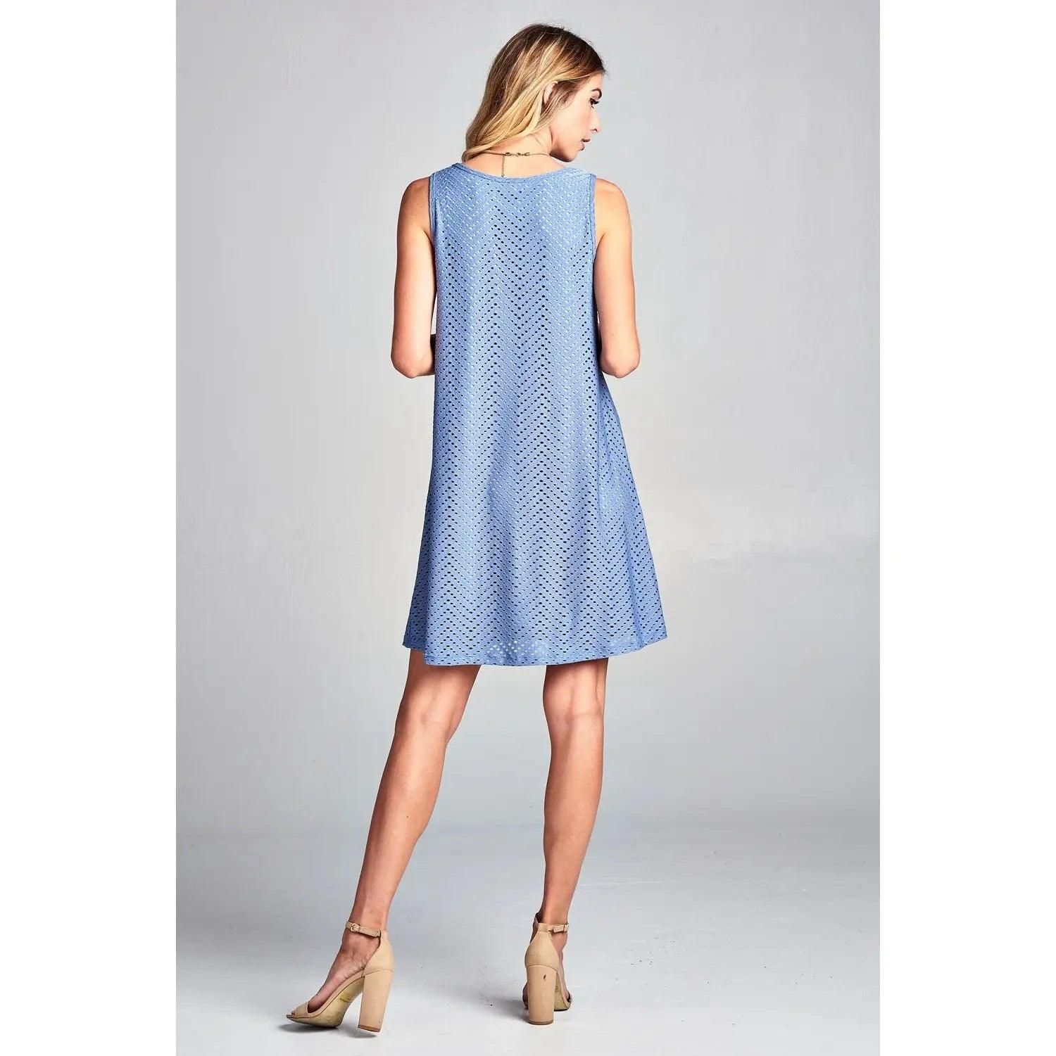 Vivid Solid Sleeveless Mini Modern Short Dress - BTK COLLECTIONS