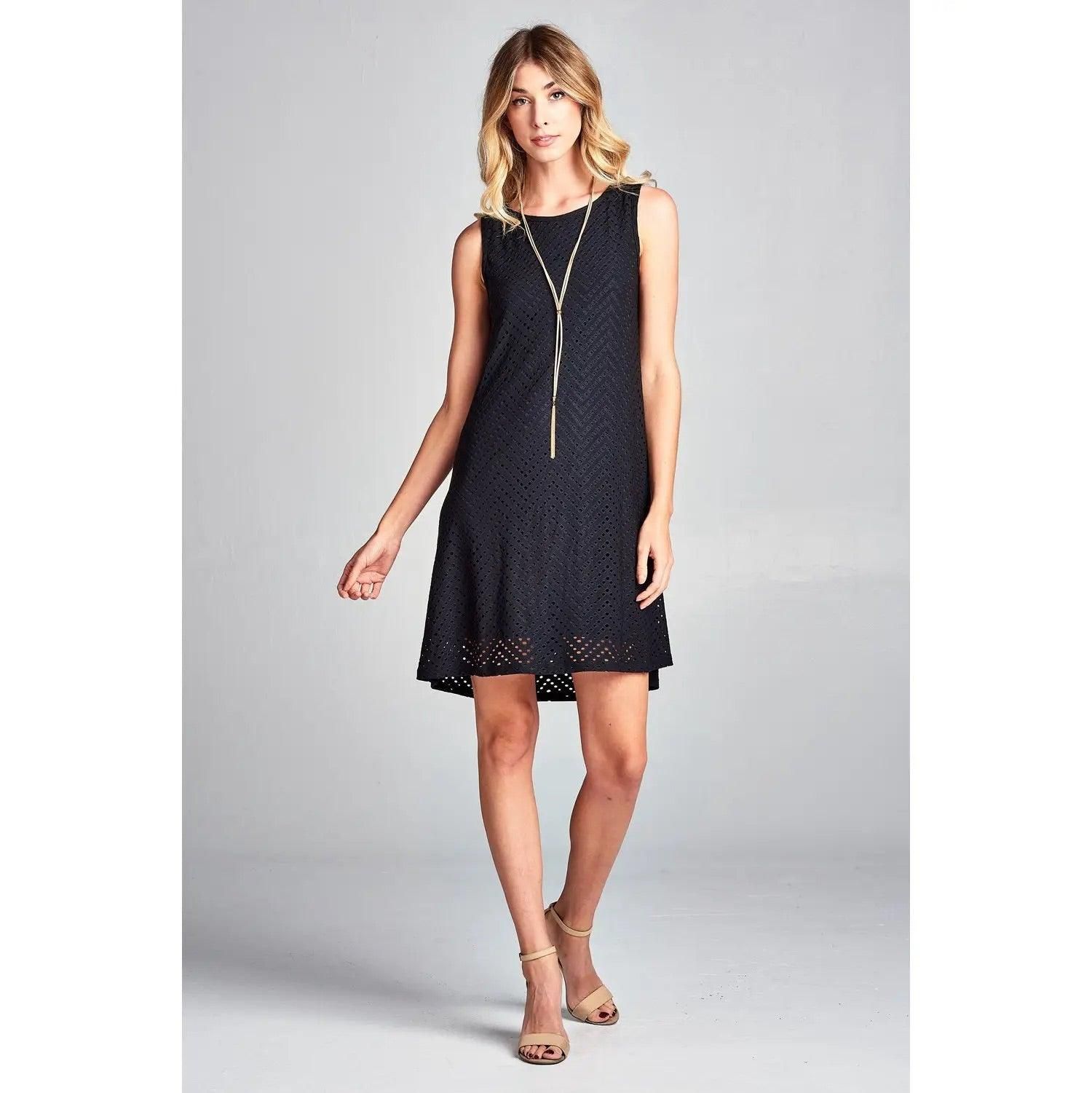 Vivid Solid Sleeveless Mini Modern Short Dress - BTK COLLECTIONS