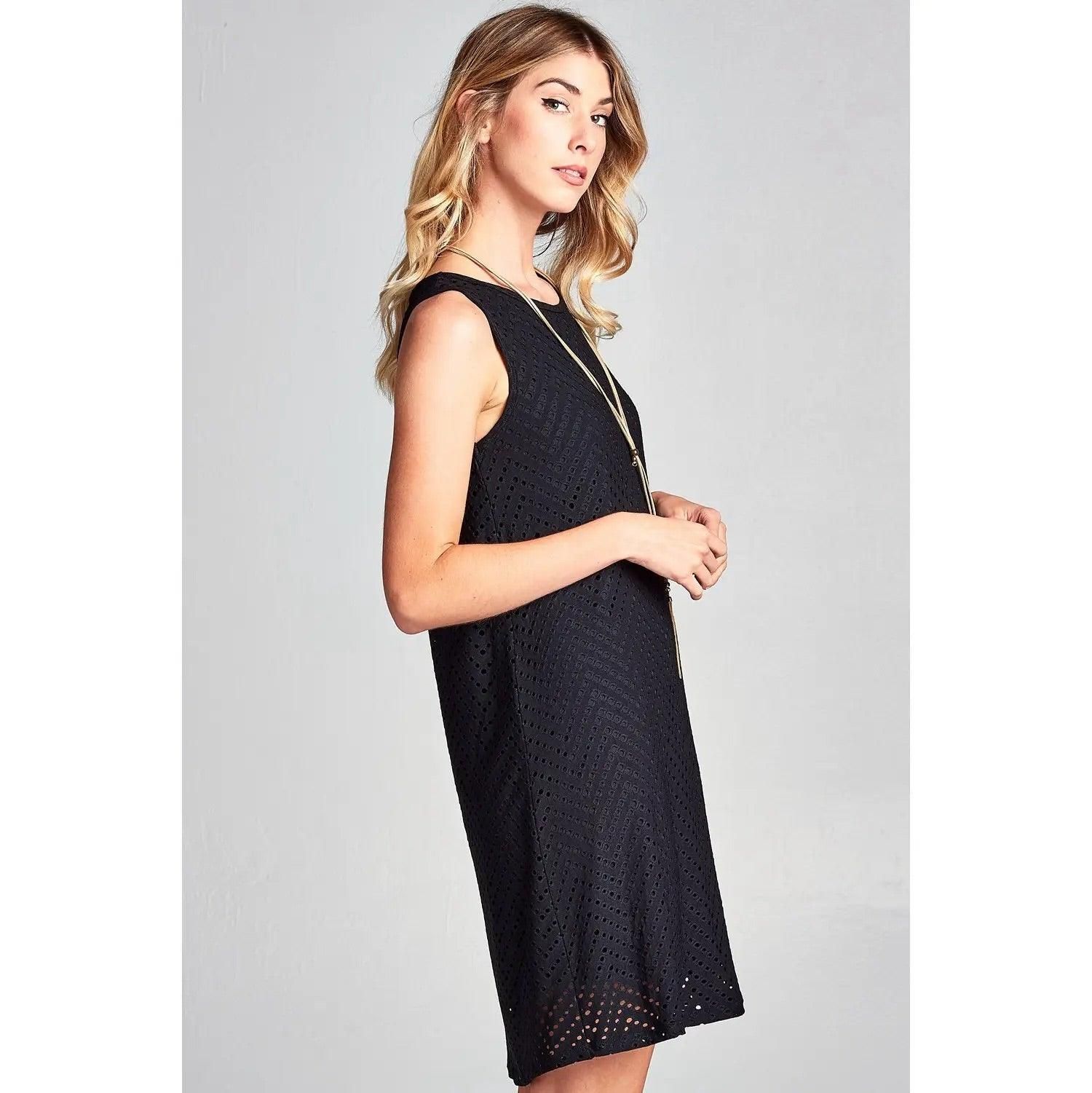 Vivid Solid Sleeveless Mini Modern Short Dress - BTK COLLECTIONS