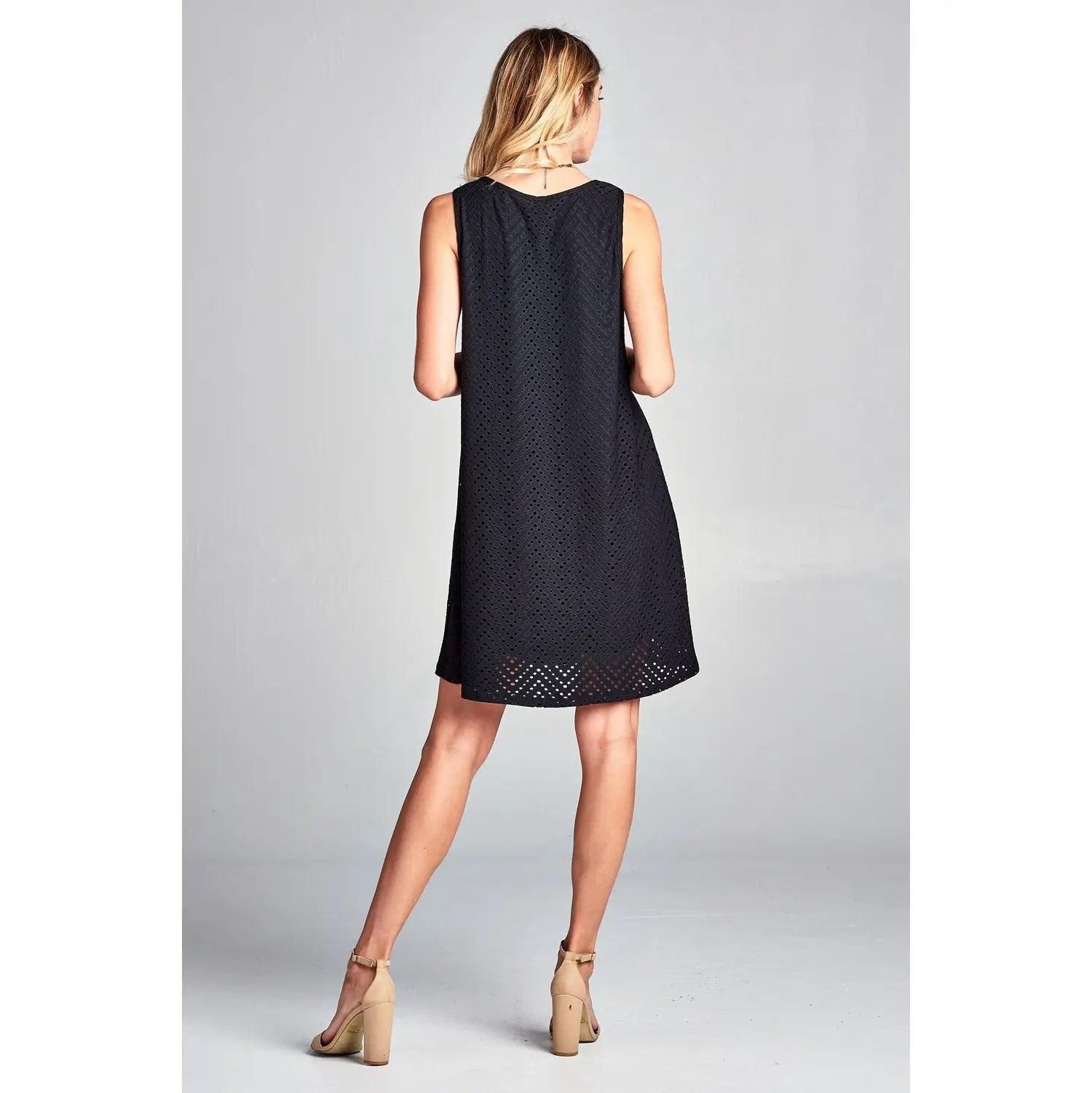 Vivid Solid Sleeveless Mini Modern Short Dress - BTK COLLECTION