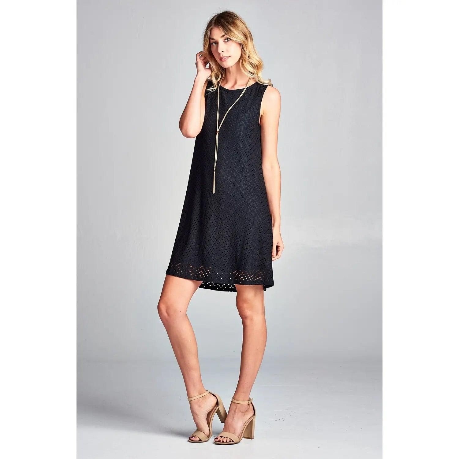 Vivid Solid Sleeveless Mini Modern Short Dress - BTK COLLECTION