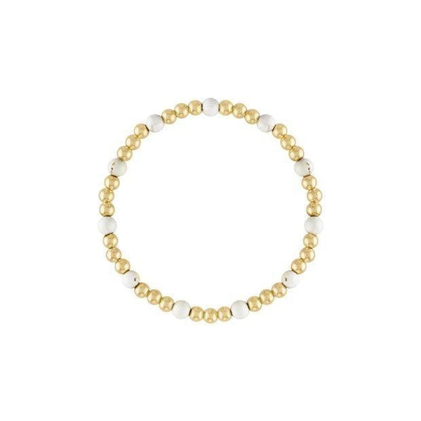 White Magnesite Gemstone Bubble Beaded Bracelet - BTK COLLECTIONS